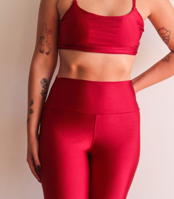 Conjunto Cropped com Calça Vermelho