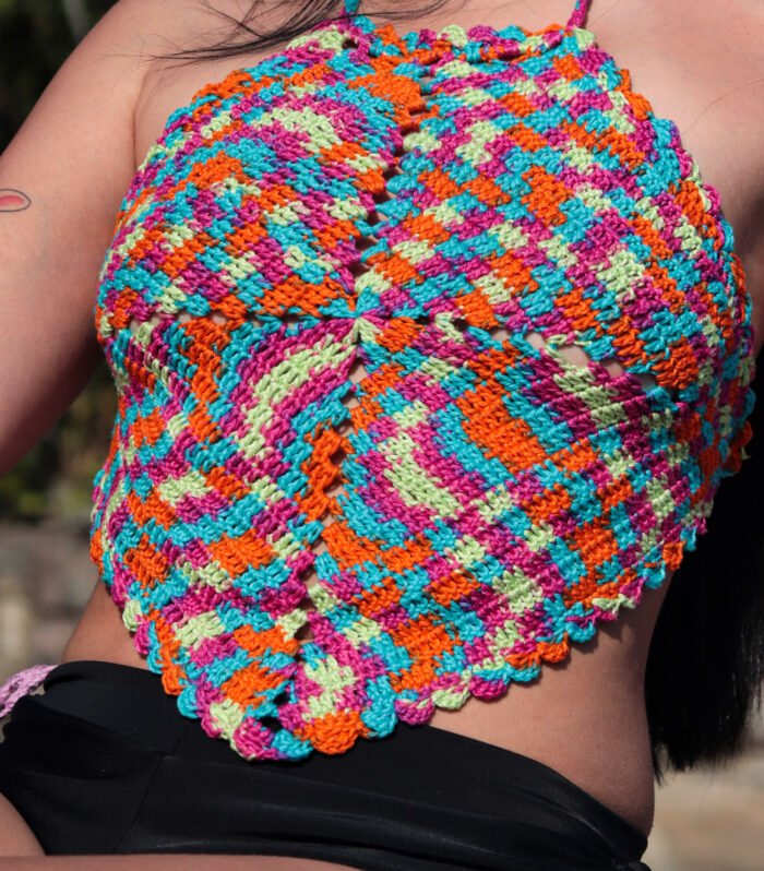 Top Crochê Handmade Multicolor